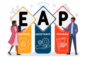 EAP - Employee Assistance Program acronym. business concept background. vector illustration concept with keywords and icons. lettering illustration with icons for web banner, flyer, landing
